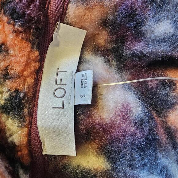 LOFT Floral Print Fleece Pullover Jacket - Size Small - Picture 6 of 7